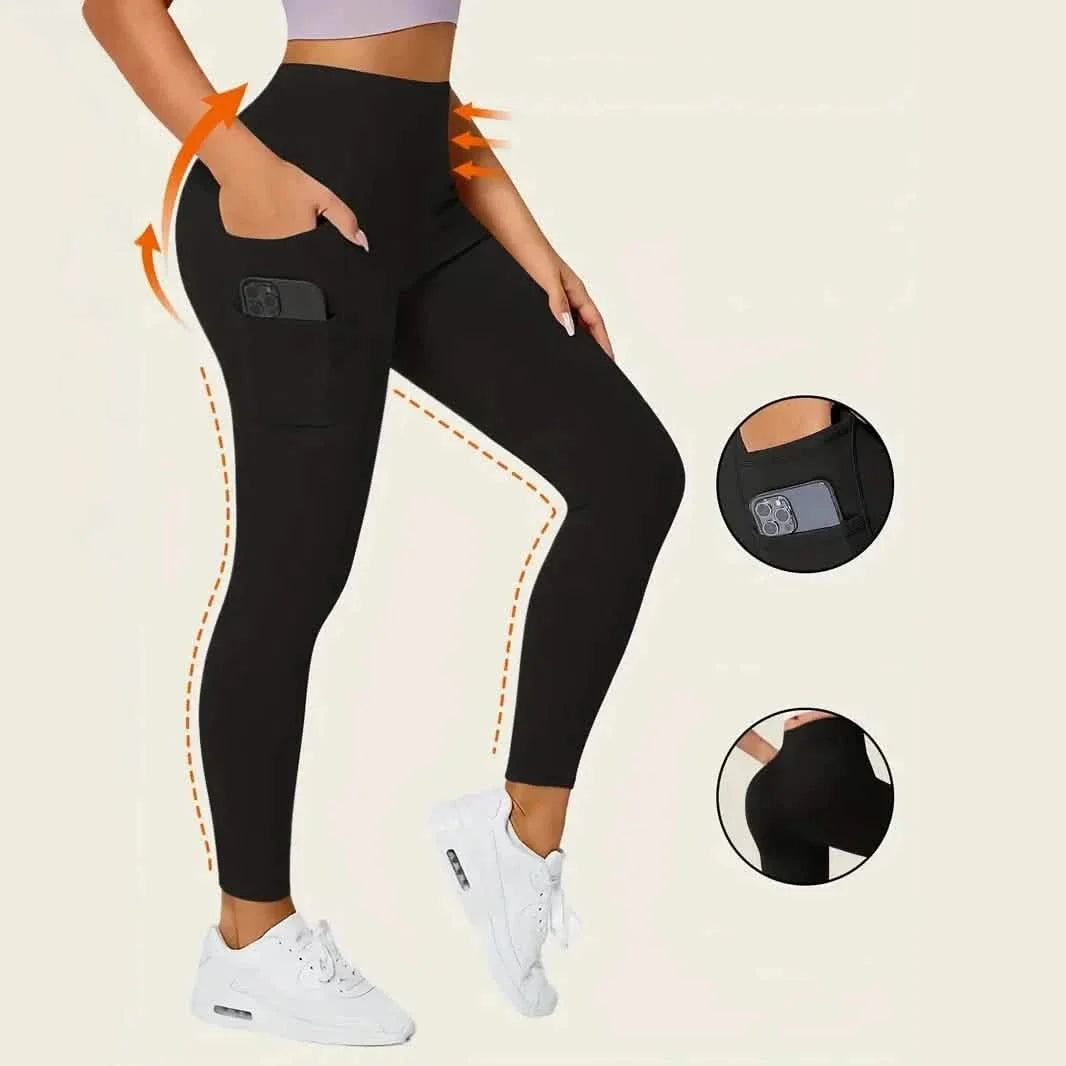 High Rise Butt Lifting Seamless Leggings with Phone Pockets