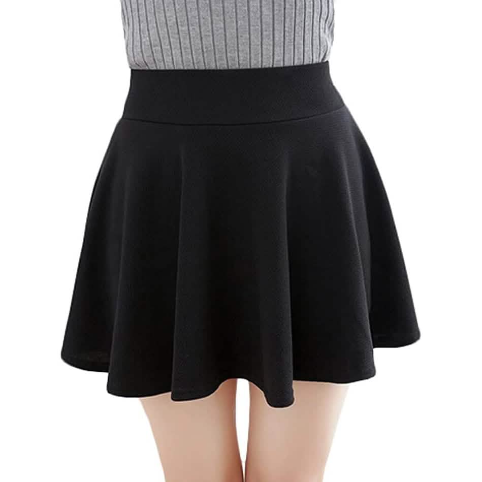 Women's Basic Versatile Flared Mini Skater Skirt