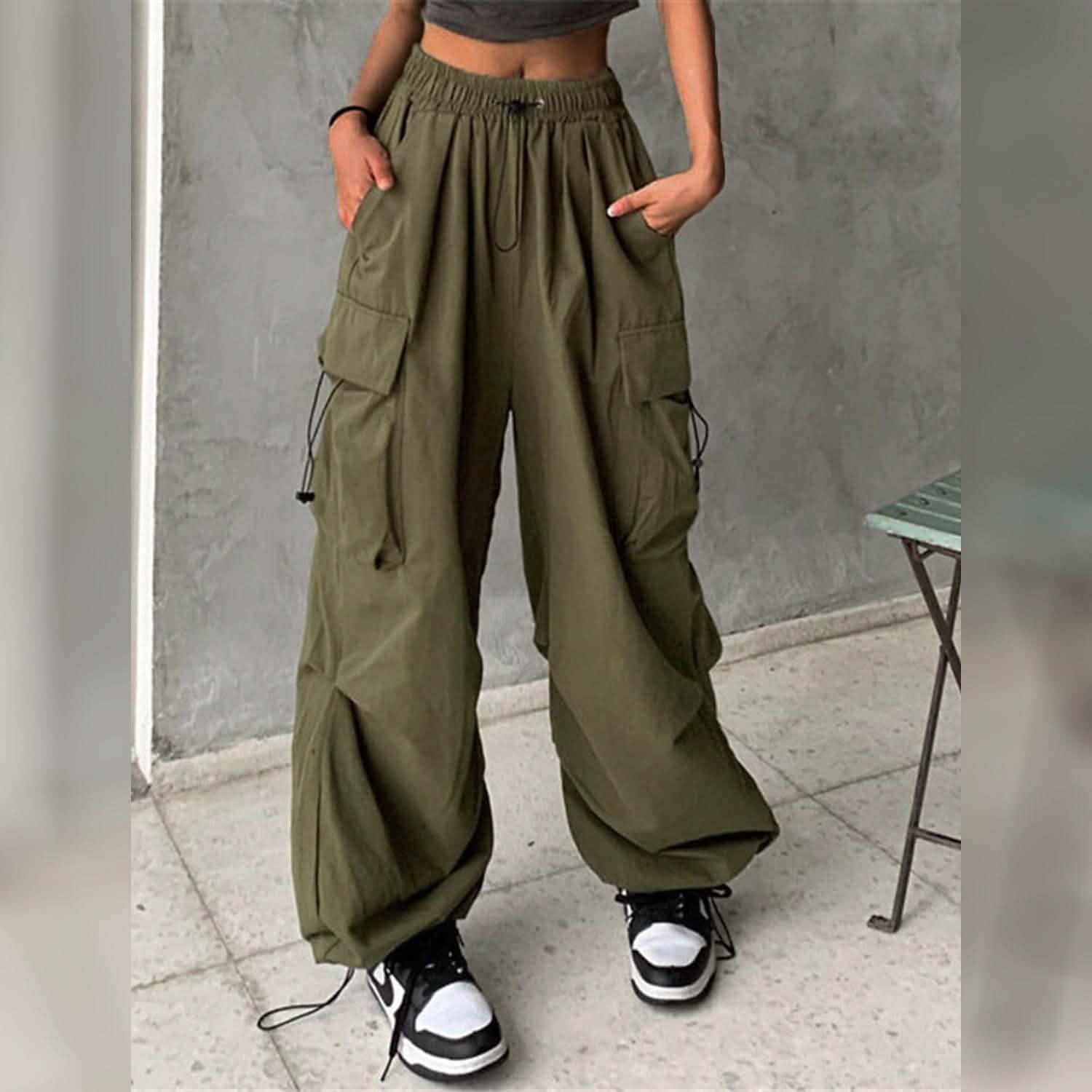 Women's Cargo Baggy Pants High Waist