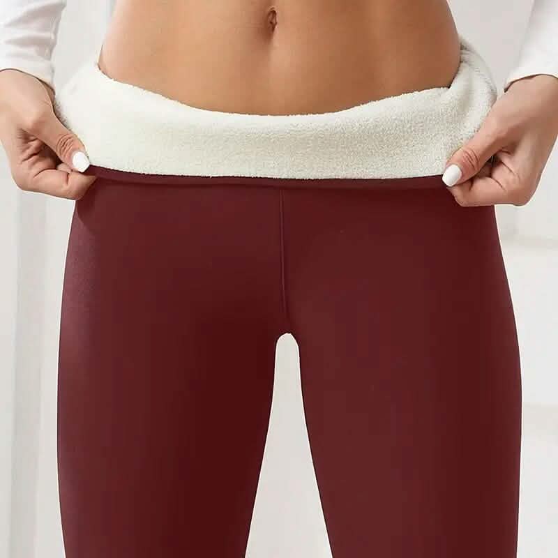 Women's Plush Lined Sherpa Leggings High-Stretch Yoga Pants