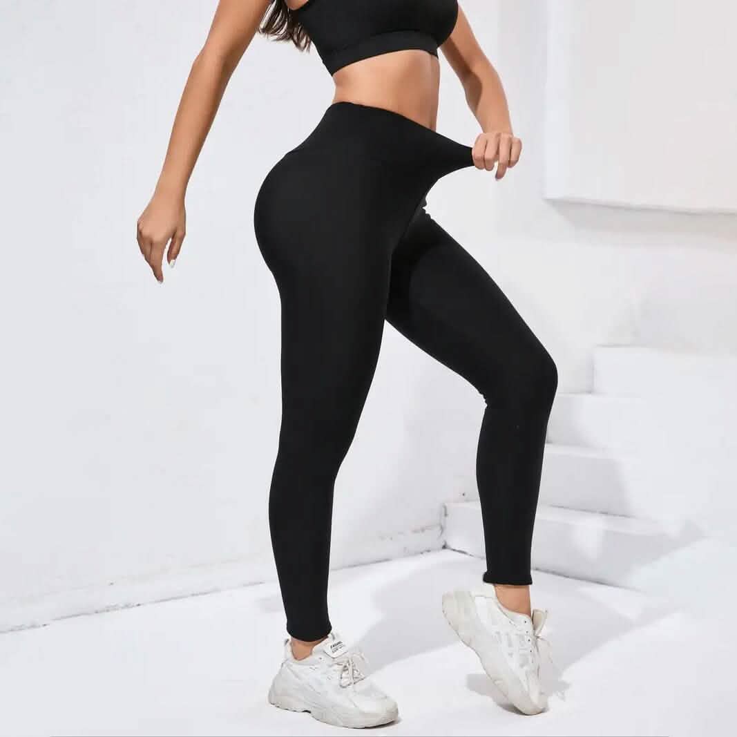 Women's Plush Lined Sherpa Leggings High-Stretch Yoga Pants