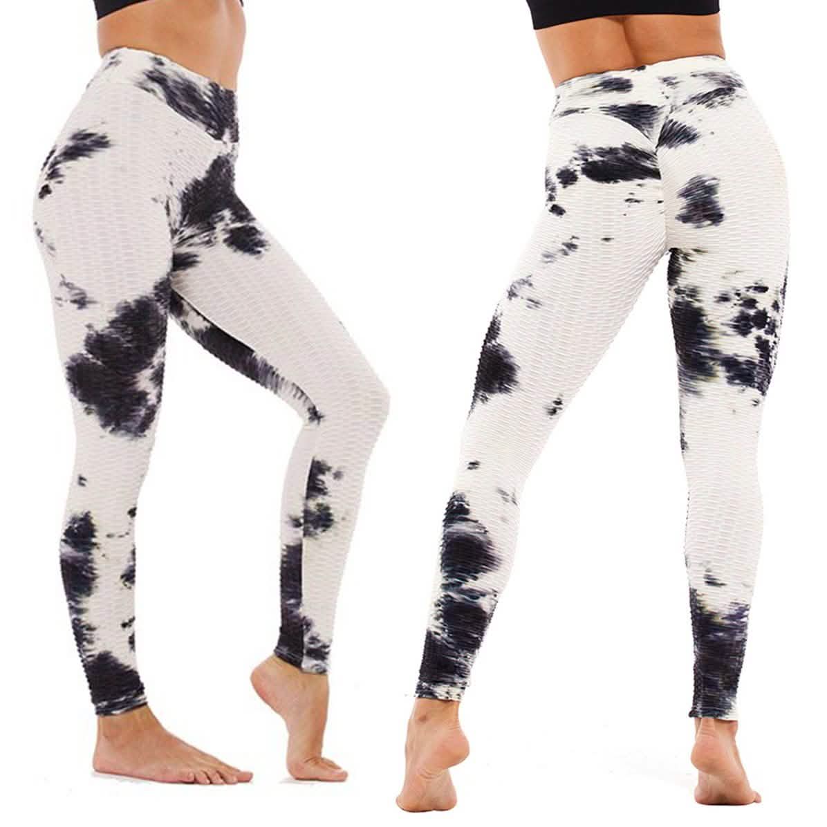 Women's Tie Dye High Waist Tummy Control Butt Lift Yoga Pants Workout Leggings